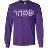 Tau Epsilon Phi Fraternity Crest Twill Letter Longsleeve Tee(Purple)