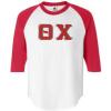 Theta Chi Lettered Raglan T-Shirt(White W/Red)