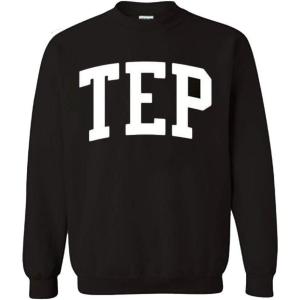 Greekgear Men’s Tau Epsilon Phi BIG TEXT Crewneck Sweatshirt Black(Black)