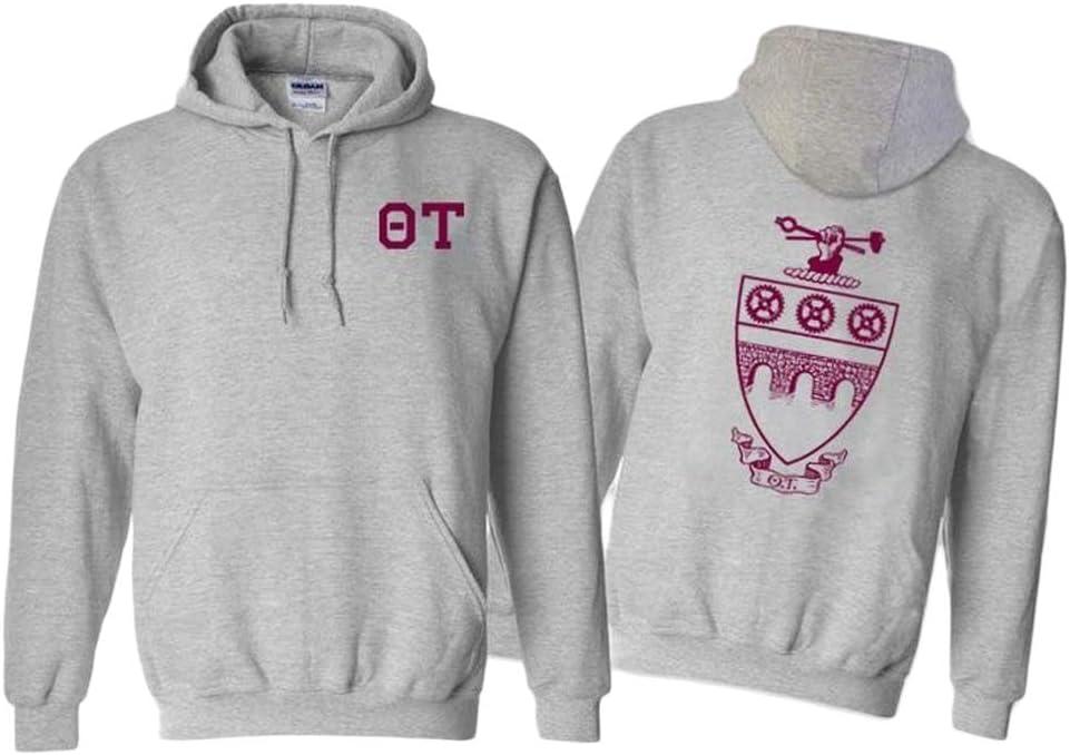 imageTheta Tau World Famous Greek Hoodie Sports Grey with Maroon ImprintSports Grey