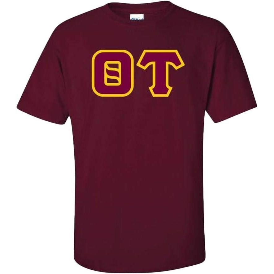 imageGreekgear Theta Tau Sewn Lettered TShirtMaroon