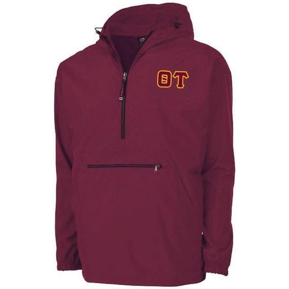 imageGreekgear Theta Tau Tackle Twill Lettered Pack N Go PulloverMaroon