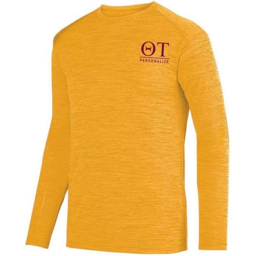 imageTheta Tau World Famous Dry Fit Tonal Long Sleeve TeeGold