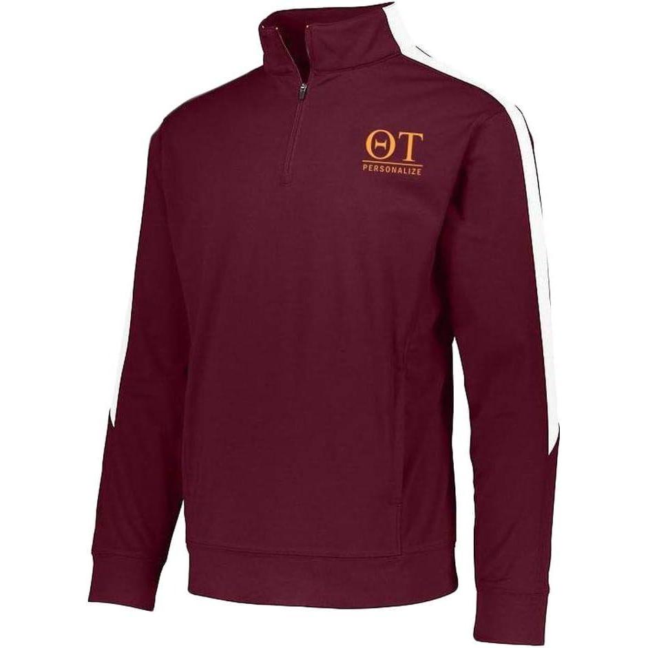 imageTheta Tau World Famous Greek Medalist PulloverMaroon White