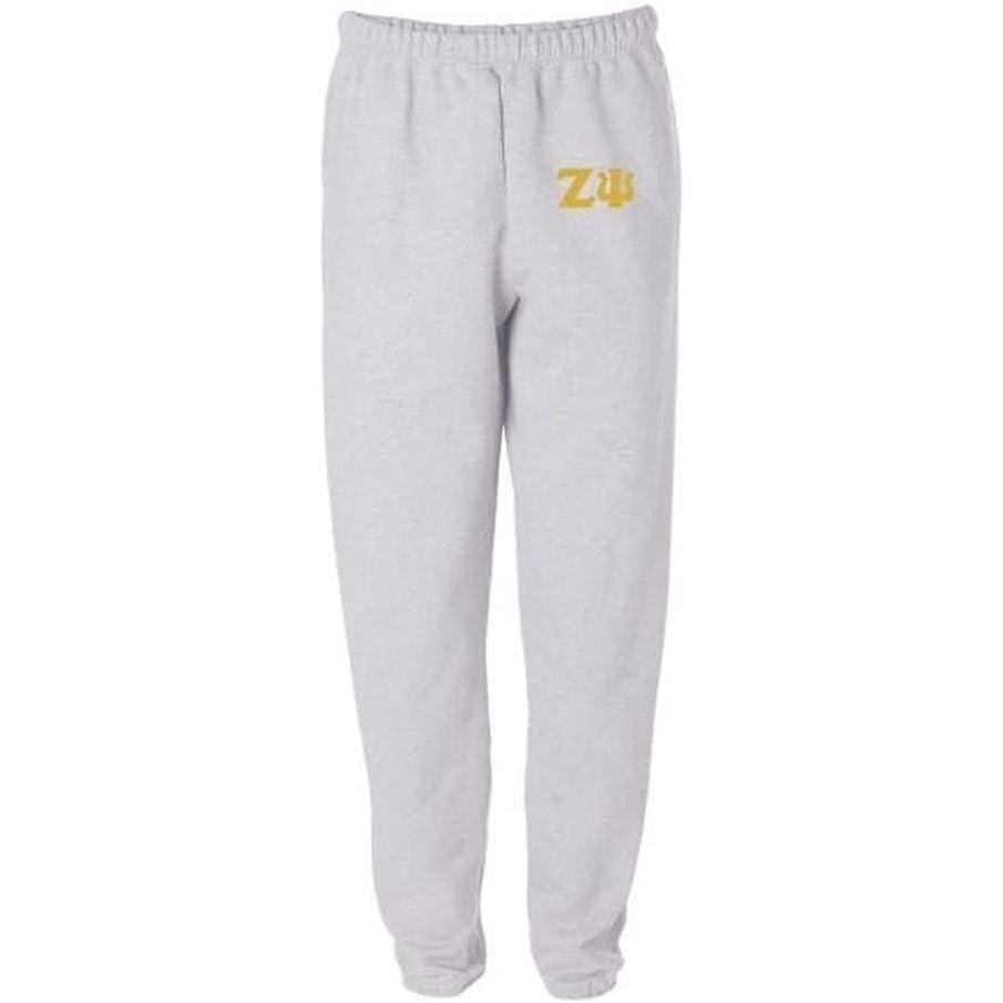 imageZeta Psi Greek Lettered Thigh SweatpantsLight Ash Grey