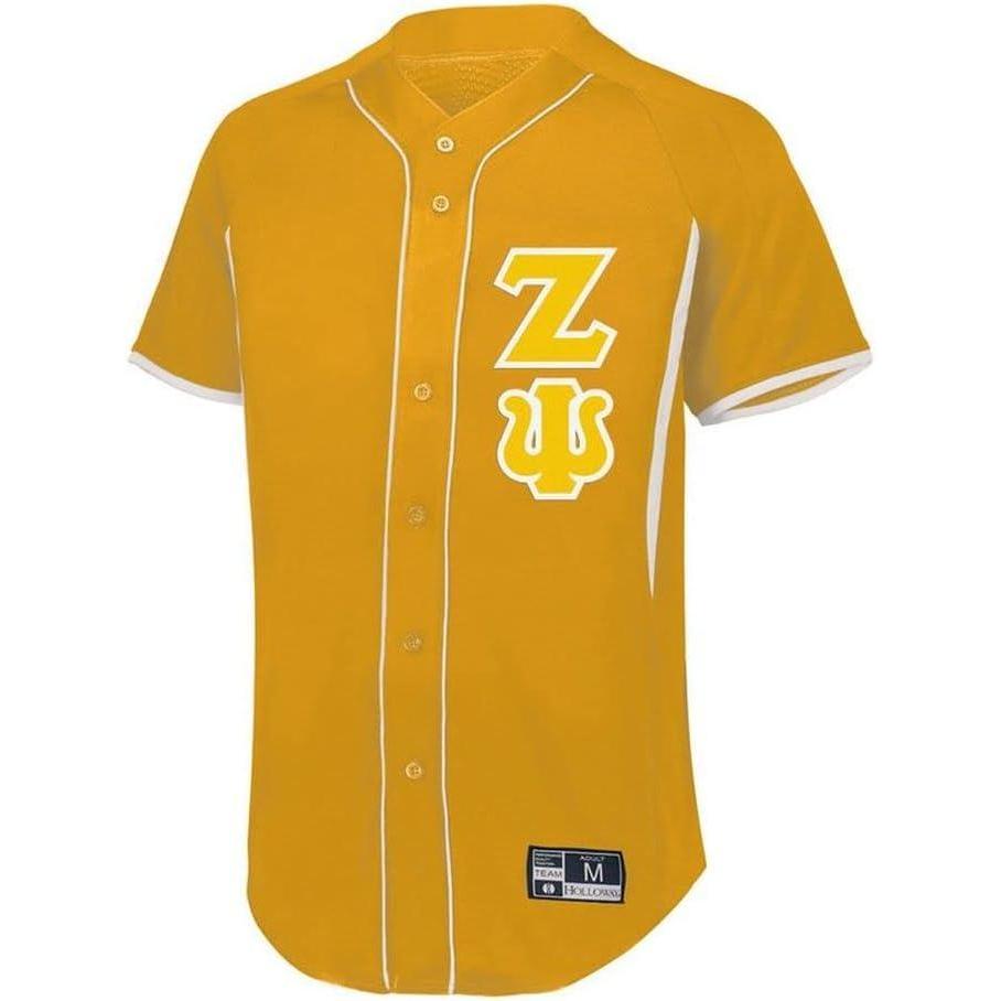 imageZeta Psi Lettered Baseball JerseyVegas GoldWhite