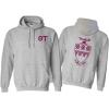 Theta Tau World Famous Greek Hoodie – Sports Grey with Maroon Imprint(Sports Grey)