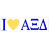 Alpha Xi Delta I Love Bumper Sticker