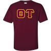 Greekgear Theta Tau Sewn Lettered T-Shirt(Maroon)