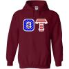 Theta Tau Greek Letter American Flag Hoodie(Maroon)