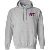 Theta Tau World Famous Greek Hoodie – Sports Grey with Maroon Imprint(Sports Grey)