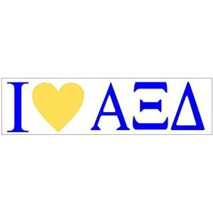 Alpha Xi Delta I Love Bumper Sticker