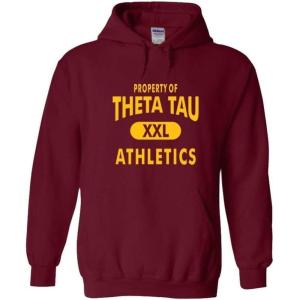 Greekgear Theta Tau Property Of Athletics Hoodie(Maroon)