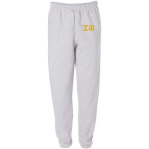 Zeta Psi Greek Lettered Thigh Sweatpants(Light Ash Grey)