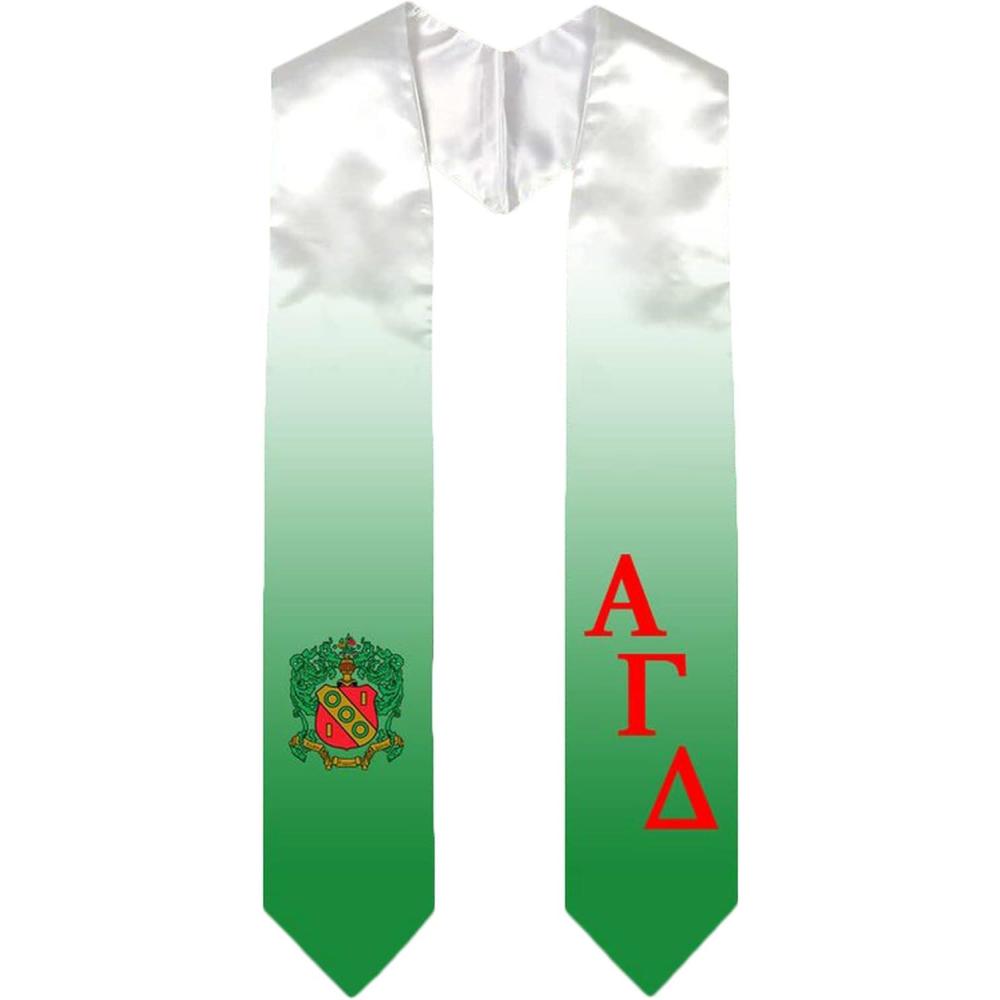 imageGreekgear Alpha Gamma Delta Extra Fancy Diagonal Greek Graduation Stole W Crest