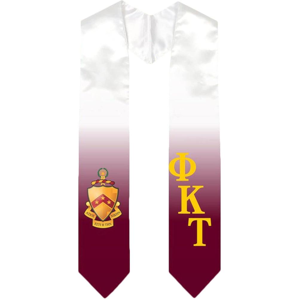 imageGreekgear Phi Kappa Tau Extra Fancy Diagonal Greek Graduation Stole W Crest
