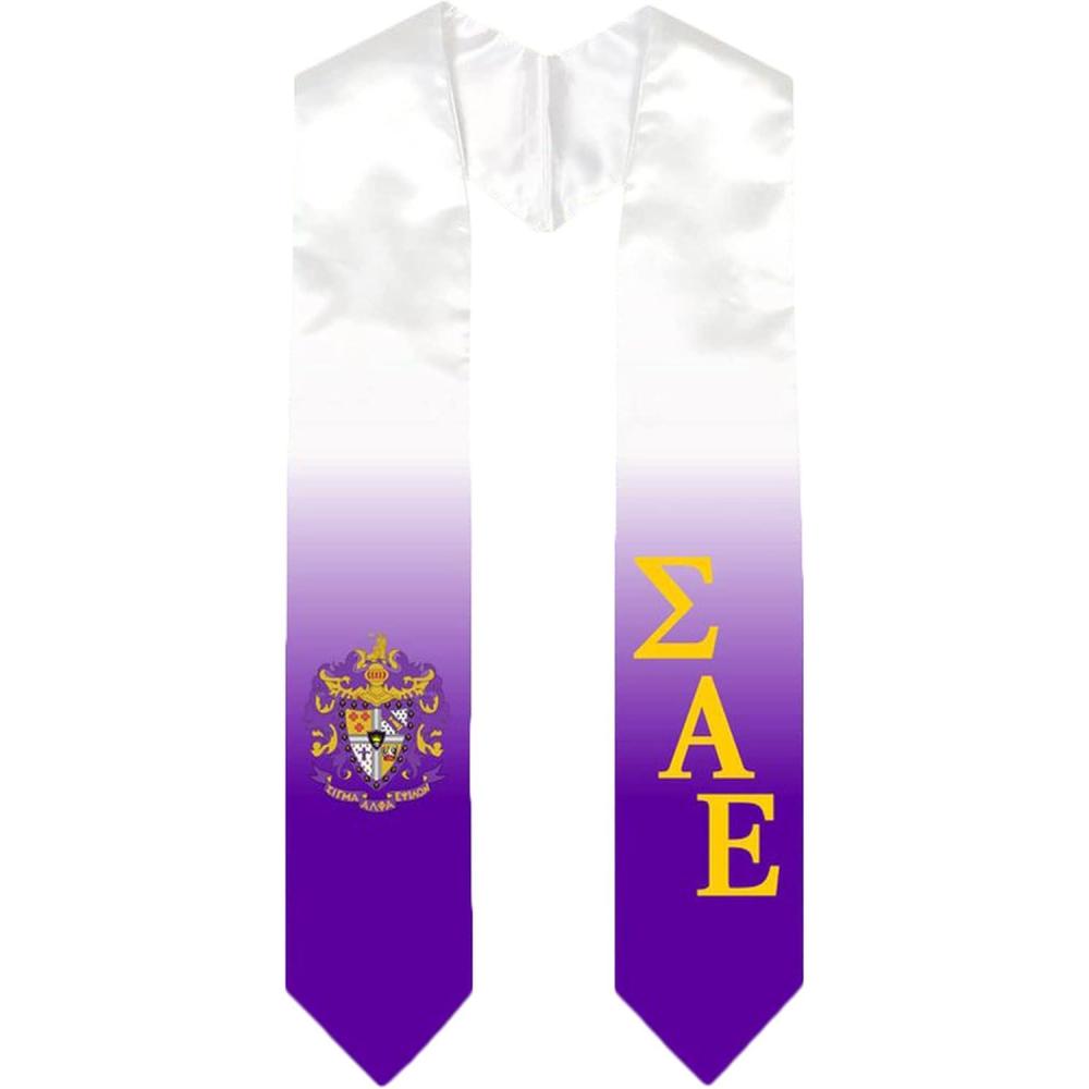 imageGreekgear Sigma Alpha Epsilon SAE Extra Fancy Diagonal Greek Graduation Stole W Crest