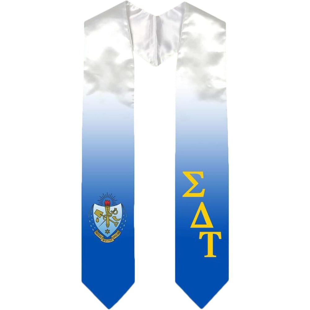 imageGreekgear Sigma Delta Tau Extra Fancy Diagonal Greek Graduation Stole W Crest