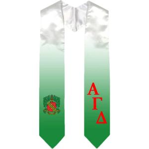 Greekgear Alpha Gamma Delta Extra Fancy Diagonal Greek Graduation Stole W Crest
