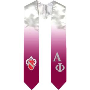 Greekgear Alpha Phi Extra Fancy Diagonal Greek Graduation Stole W Crest