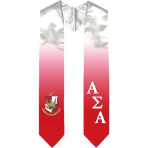 Greekgear Alpha Sigma Alpha ASA Extra Fancy Diagonal Greek Graduation Stole W Crest