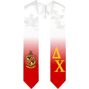 Greekgear Delta Chi Extra Fancy Diagonal Greek Graduation Stole W Crest