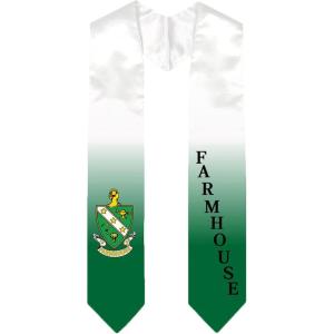 Greekgear Farmhouse Extra Fancy Diagonal Greek Graduation Stole W Crest