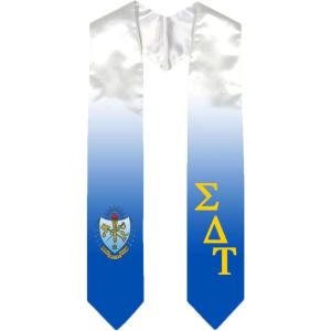 Greekgear Sigma Delta Tau Extra Fancy Diagonal Greek Graduation Stole W Crest