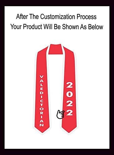 imageGreekgear Custom Graduation StoleRed WWhite Trim