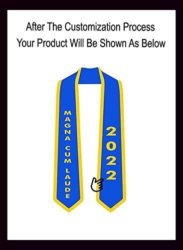 imageGreekgear Custom Graduation StoleRoyal WGold Trim
