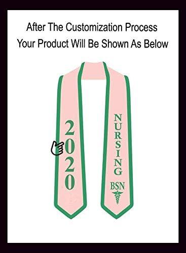 imageGreekgear Nursing Graduation StolePink WKelly Green Trim