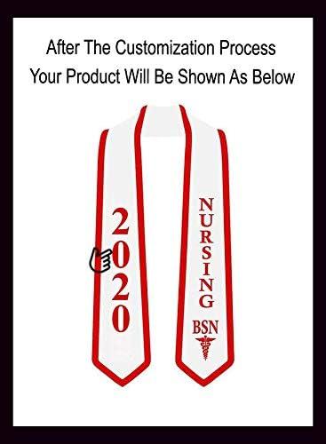 imageGreekgear Nursing Graduation StoleWhite WRed Trim