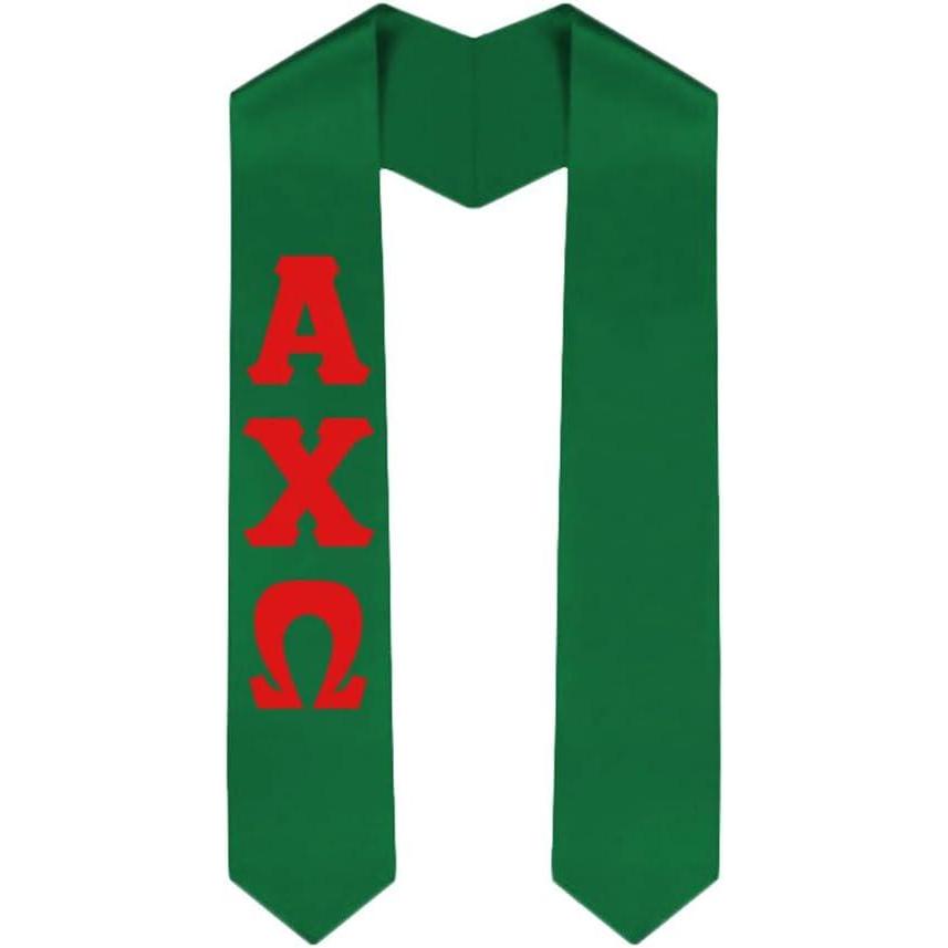 imageCustom Alpha Chi Omega Graduation Stole SashKelly Green
