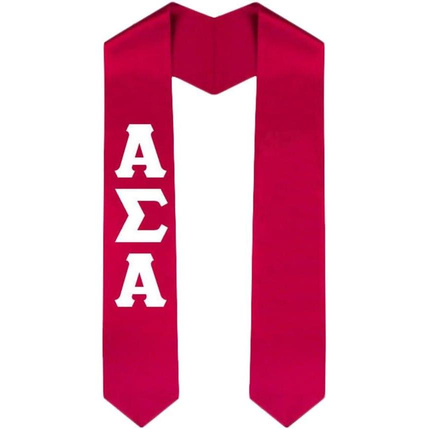 imageCustom Alpha Sigma Alpha ASA Graduation Stole SashRed