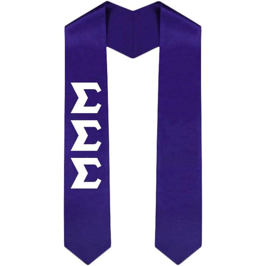imageCustom Sigma Sigma Sigma Graduation Stole SashPurple