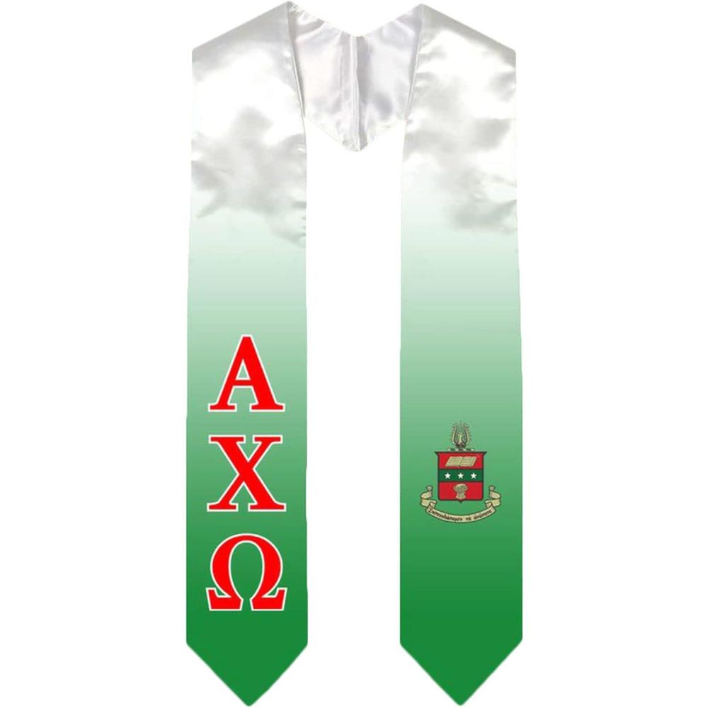 imageGreekgear Alpha Chi Omega Extra Fancy Simple Greek Graduation Stole W Crest