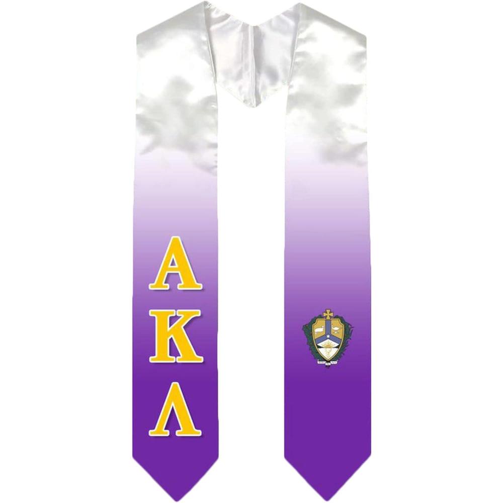 imageGreekgear Alpha Kappa Lambda Extra Fancy Simple Greek Graduation Stole W Crest