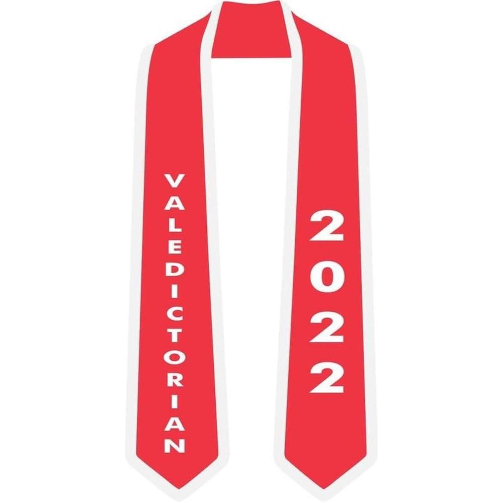 imageGreekgear Custom Graduation StoleRed WWhite Trim