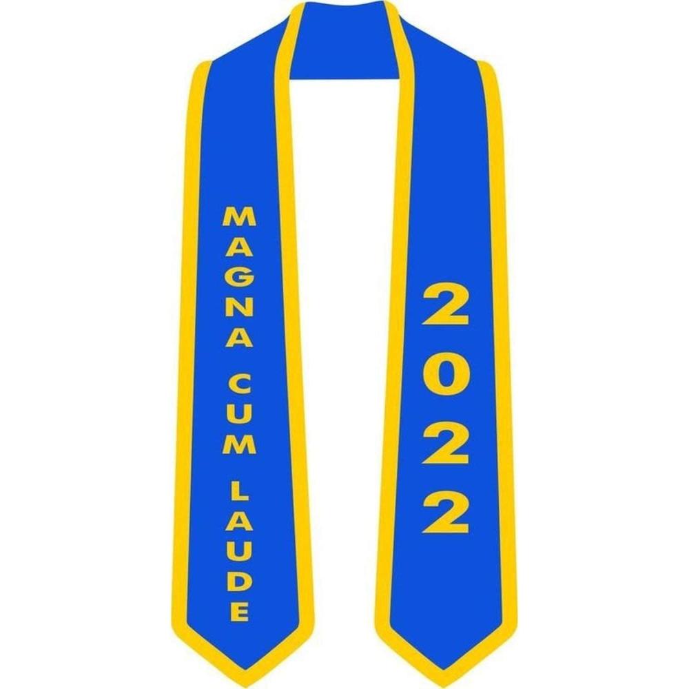 imageGreekgear Custom Graduation StoleRoyal WGold Trim