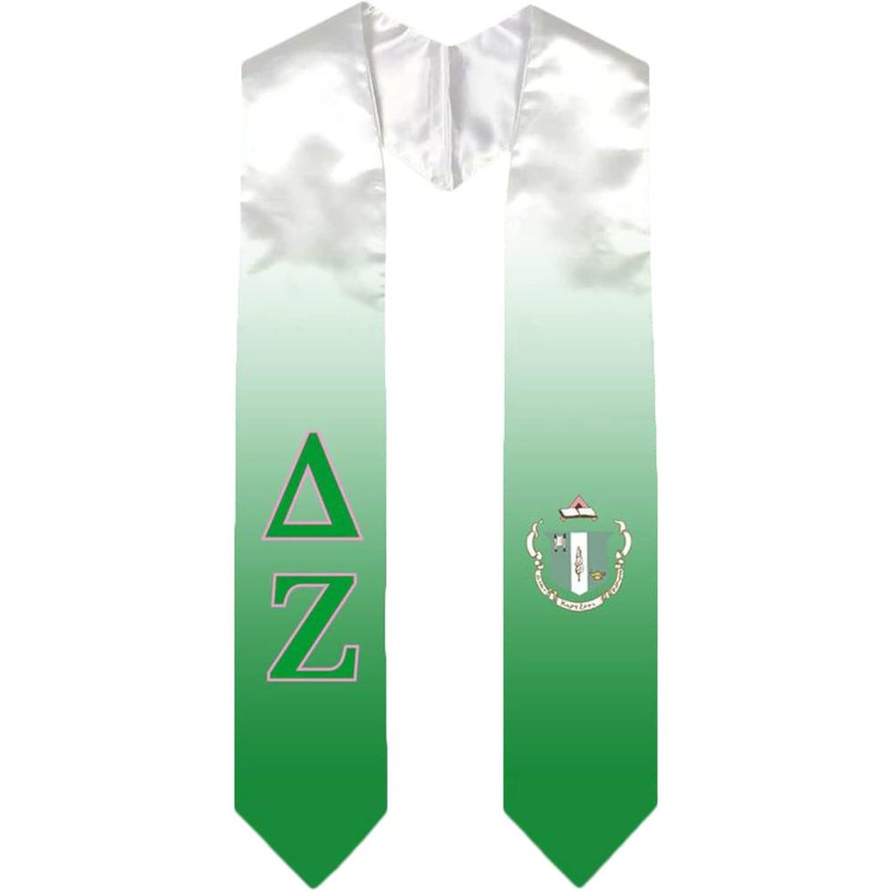 imageGreekgear Delta Zeta Extra Fancy Simple Greek Graduation Stole W Crest