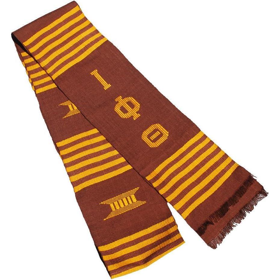 imageGreekgear Iota Phi Theta Kente Graduation StoleBrownGold