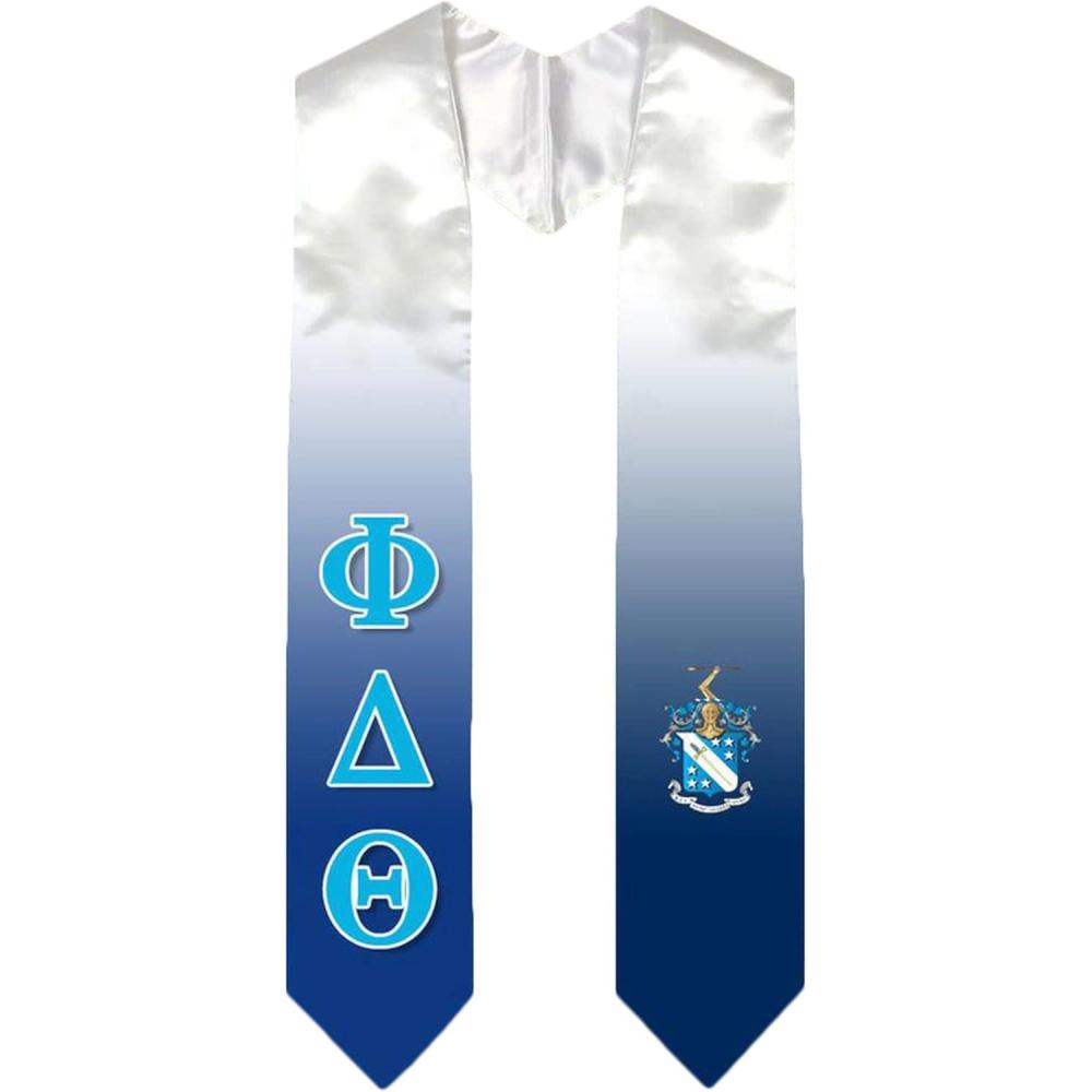 imageGreekgear Phi Delta Theta Extra Fancy Simple Greek Graduation Stole W Crest