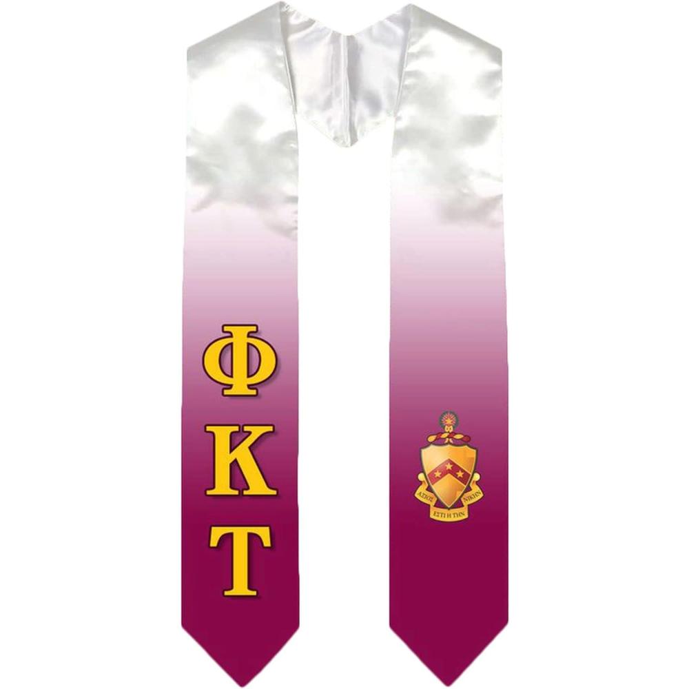 imageGreekgear Phi Kappa Tau Extra Fancy Simple Greek Graduation Stole W Crest