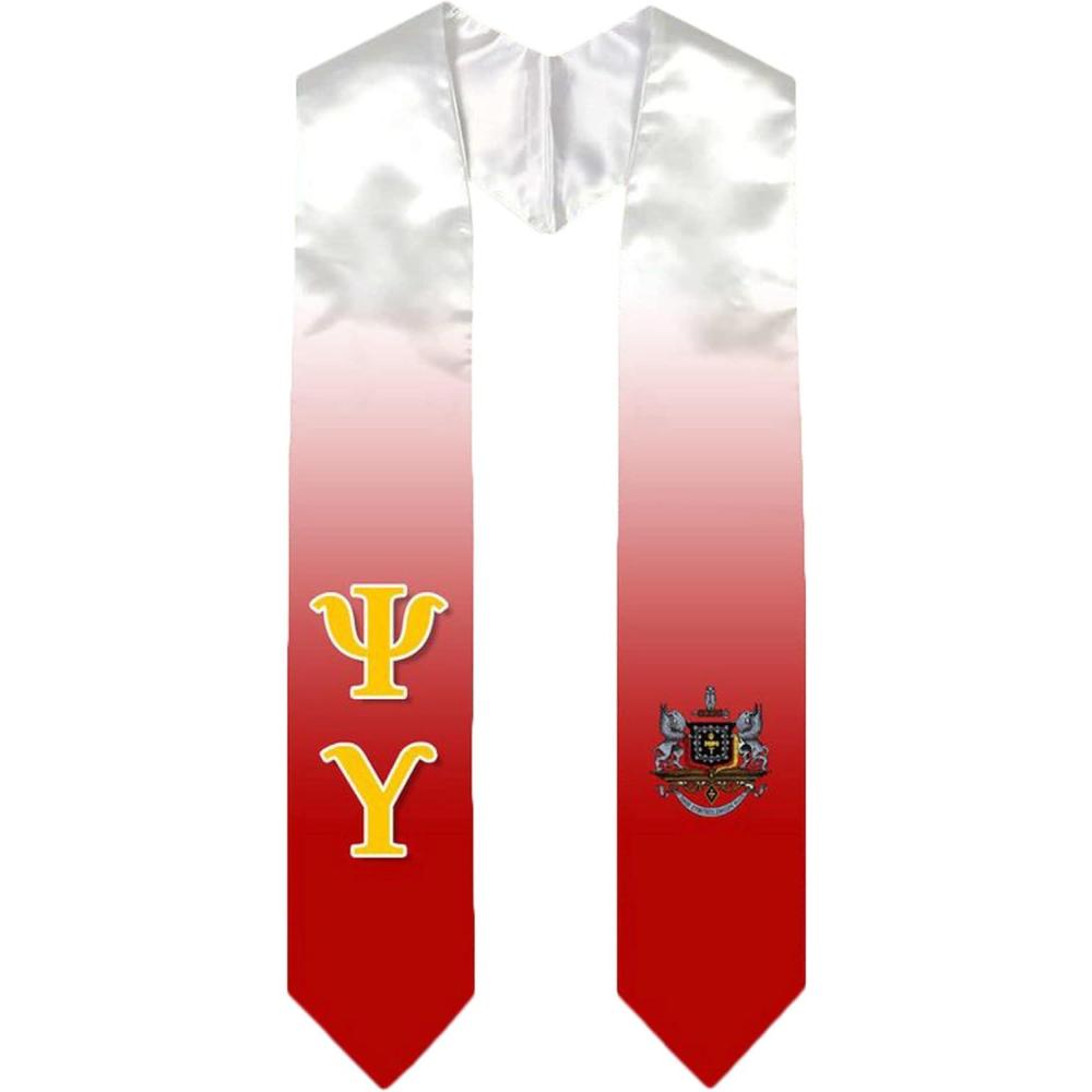 imageGreekgear Psi Upsilon Extra Fancy Simple Greek Graduation Stole W Crest