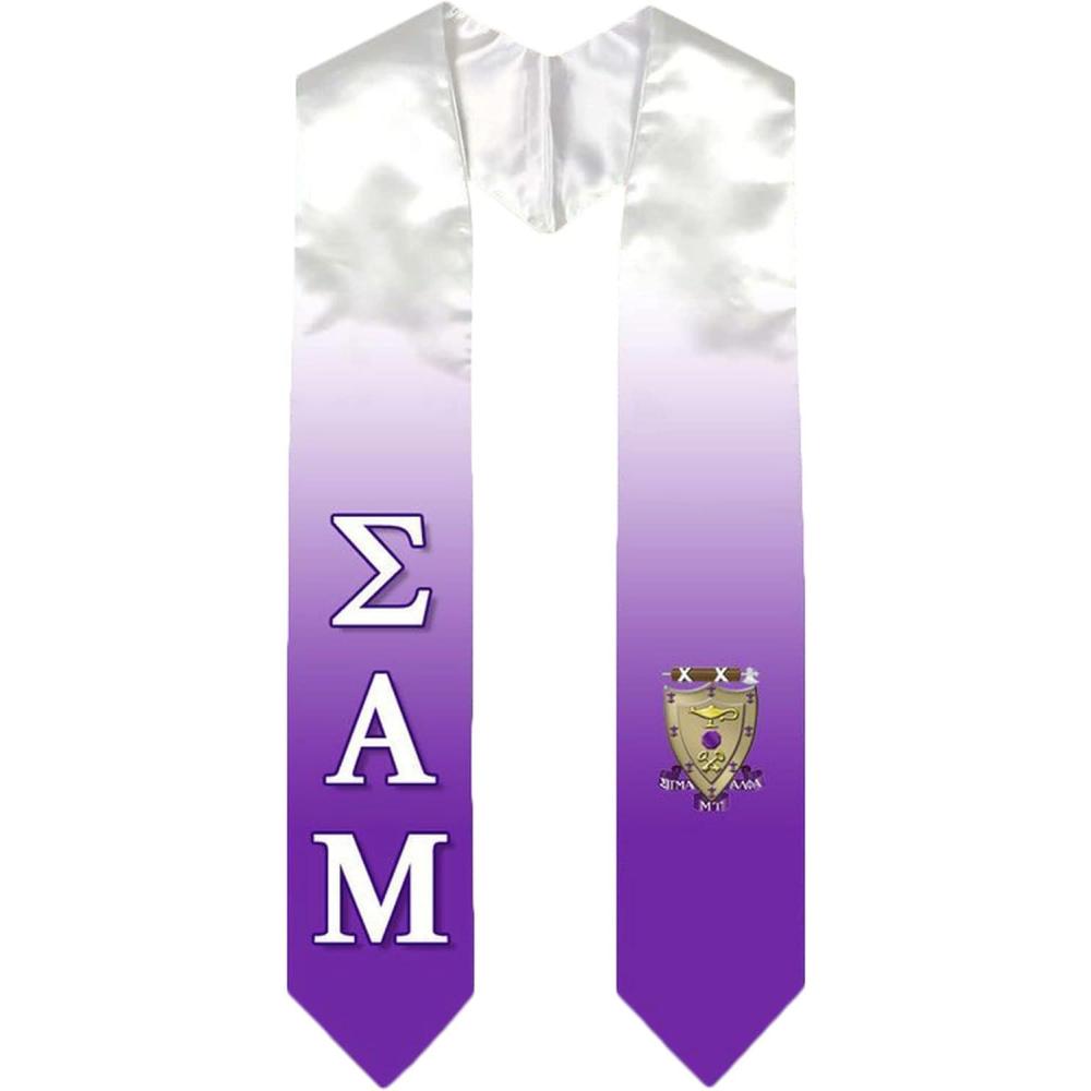 imageGreekgear Sigma Alpha Mu Extra Fancy Simple Greek Graduation Stole W Crest