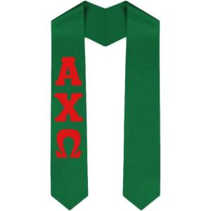 Custom Alpha Chi Omega Graduation Stole Sash(Kelly Green)
