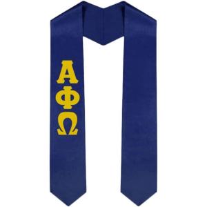 Custom Alpha Phi Omega Graduation Stole Sash(Navy Blue)