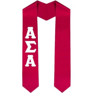 Custom Alpha Sigma Alpha ASA Graduation Stole Sash(Red)