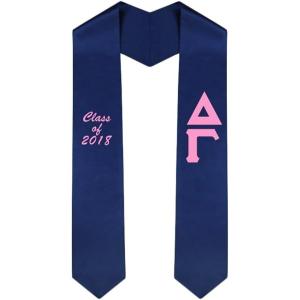 Custom Delta Gamma Graduation Stole Sash(Royal Blue)