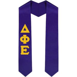 Custom Delta Phi Epsilon DPHIE Graduation Stole Sash(Purple)